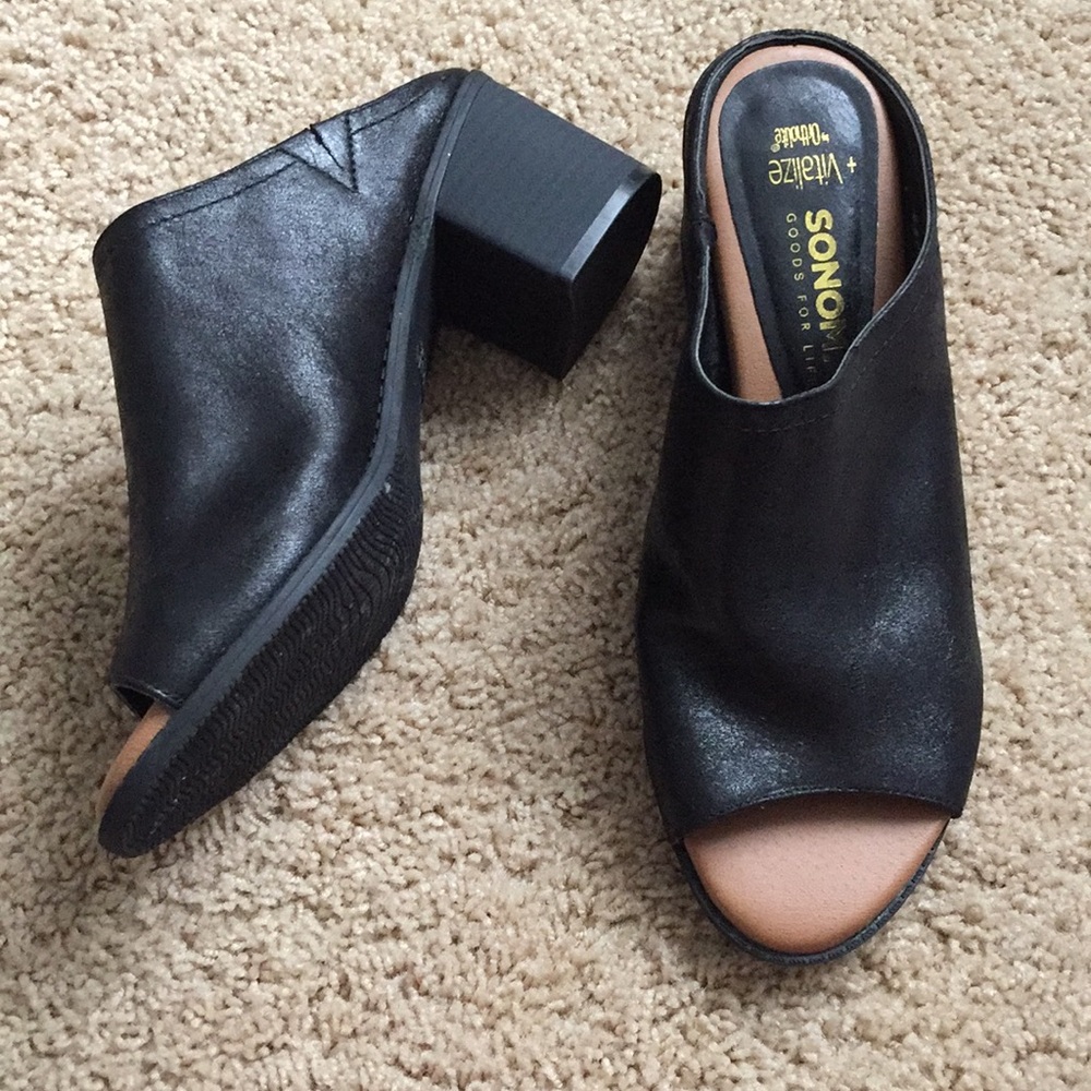Sonoma Black Open Toed Mule - Women’s 10